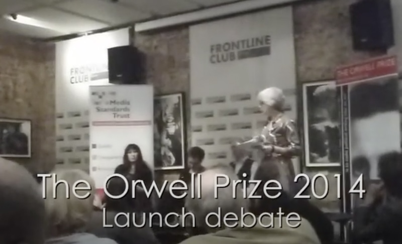 Anna Chen Orwell Prize launch 2014 Jean Seaton chairs at the Frontline Club