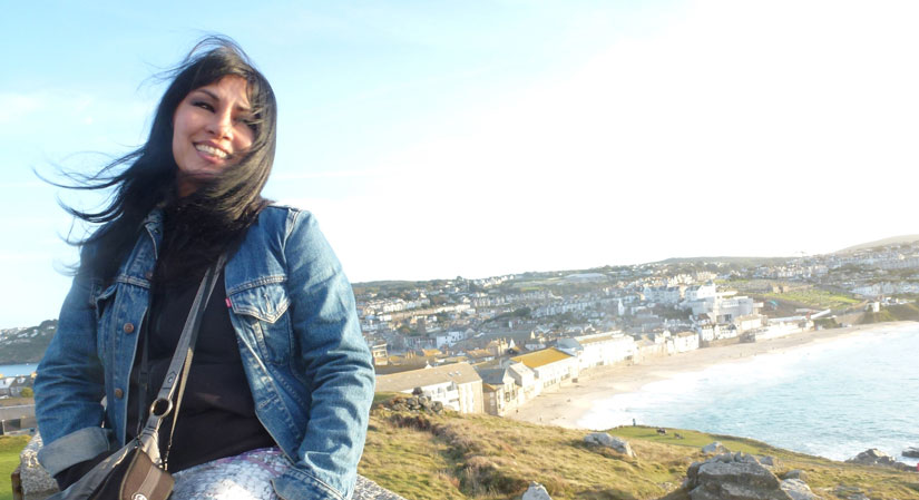 Anna Chen on the Island overlooking St Ives. Photo Chris Eldon-Lee