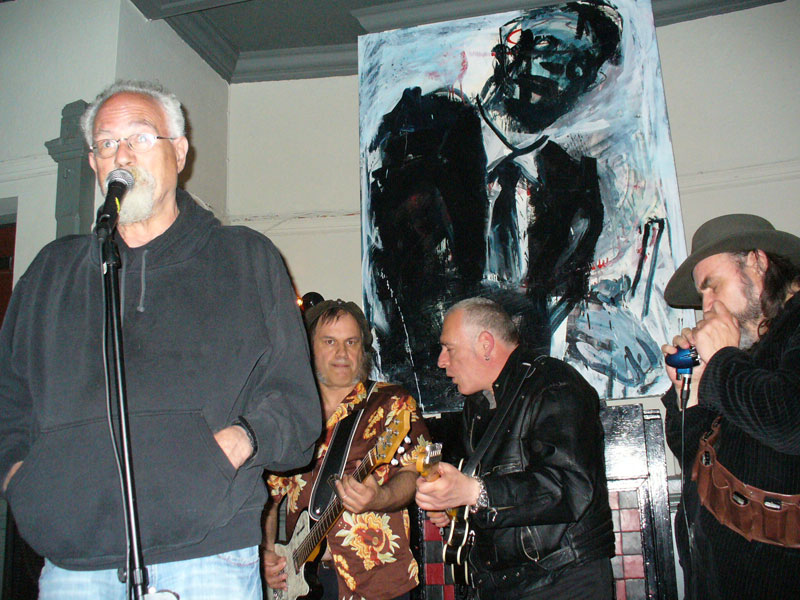 John Sinclair, Gary Lammin, Charles Shaar Murray, Buffalo Bill Smith, Oval Tavern  (Pic Anna Chen)