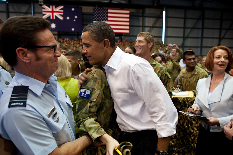 President Obama & PM Julia Gillard at the Royal Australian Air Force 17 November 2011 for Pivot to Asia